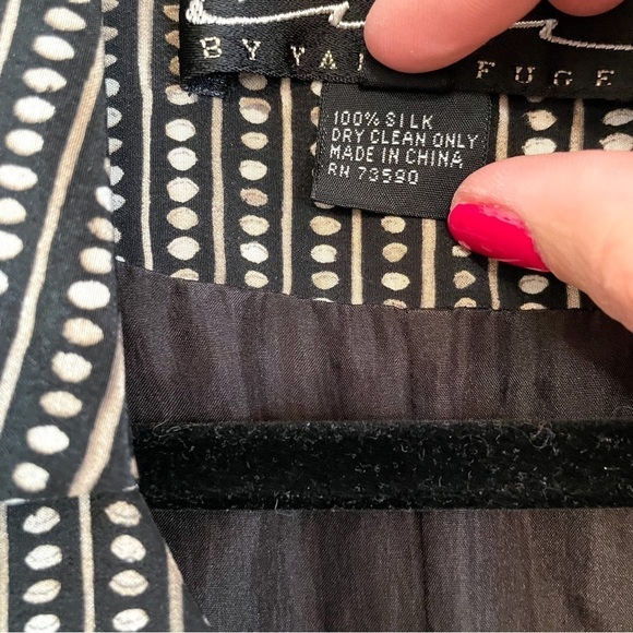 Yansi Fugel Vintage Minimalist Silk Print Midi Dress 6 - Picture 9 of 10